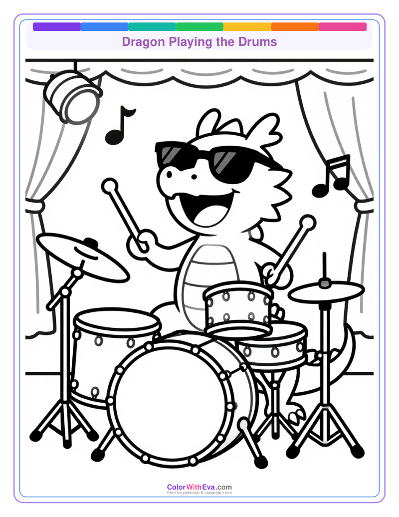 Dragon Playing the Drums preview