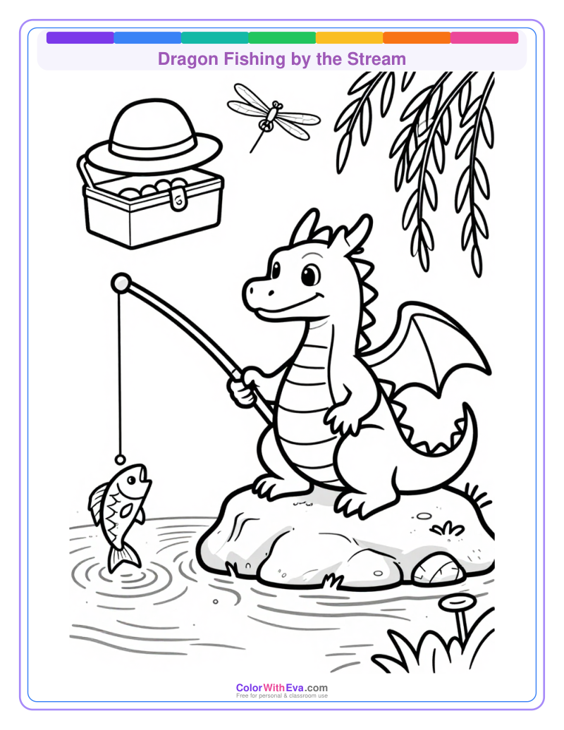 Dragon Fishing by the Stream preview