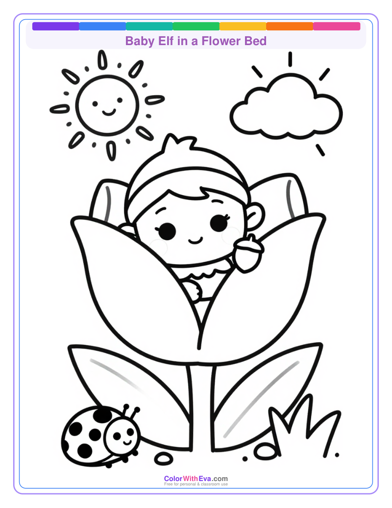 Baby Elf in a Flower Bed thumbnail
