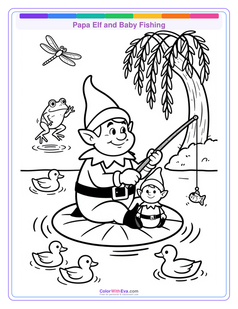 Papa Elf and Baby Fishing thumbnail