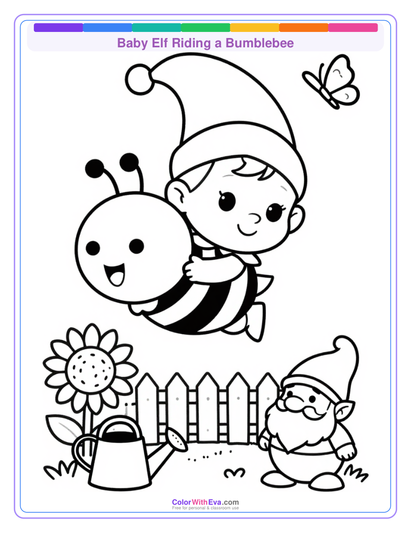 Baby Elf Riding a Bumblebee thumbnail