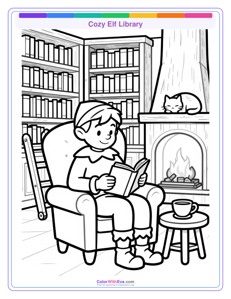 Cozy Elf Library preview