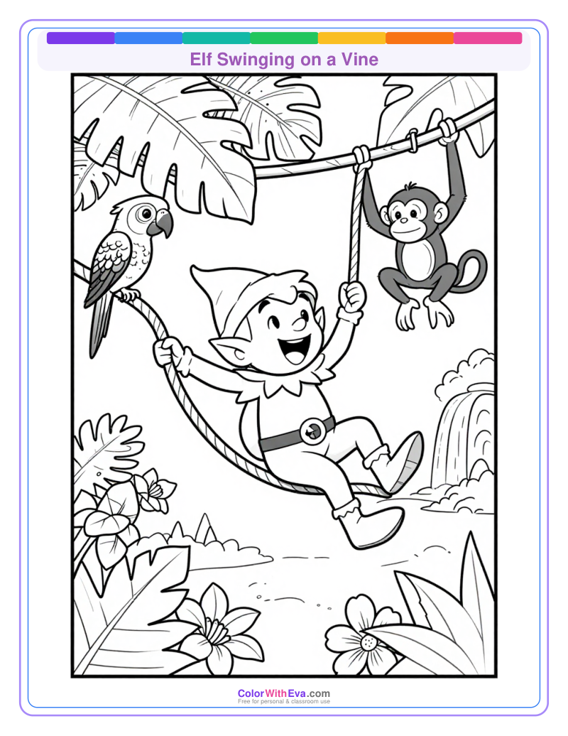 Elf Swinging on a Vine preview