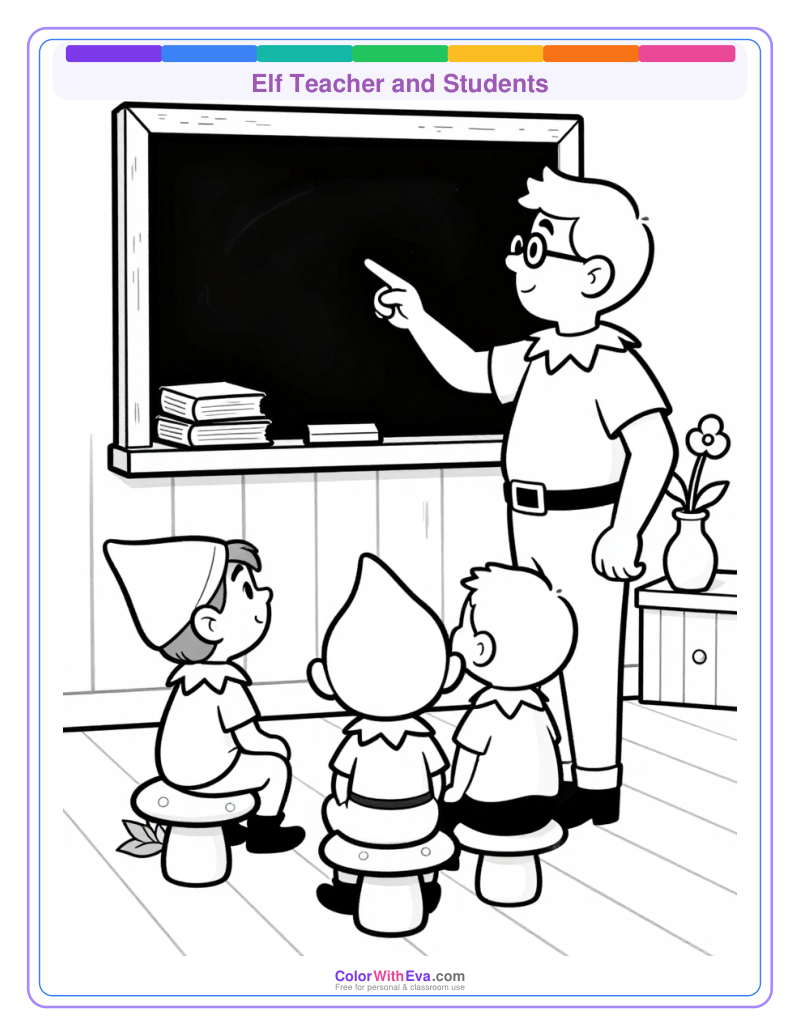 Elf Teacher and Students preview