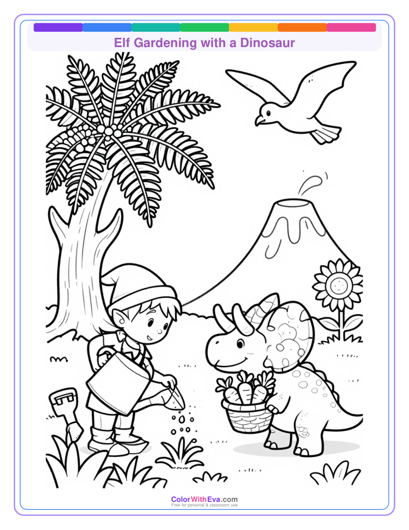 Elf Gardening with a Dinosaur thumbnail