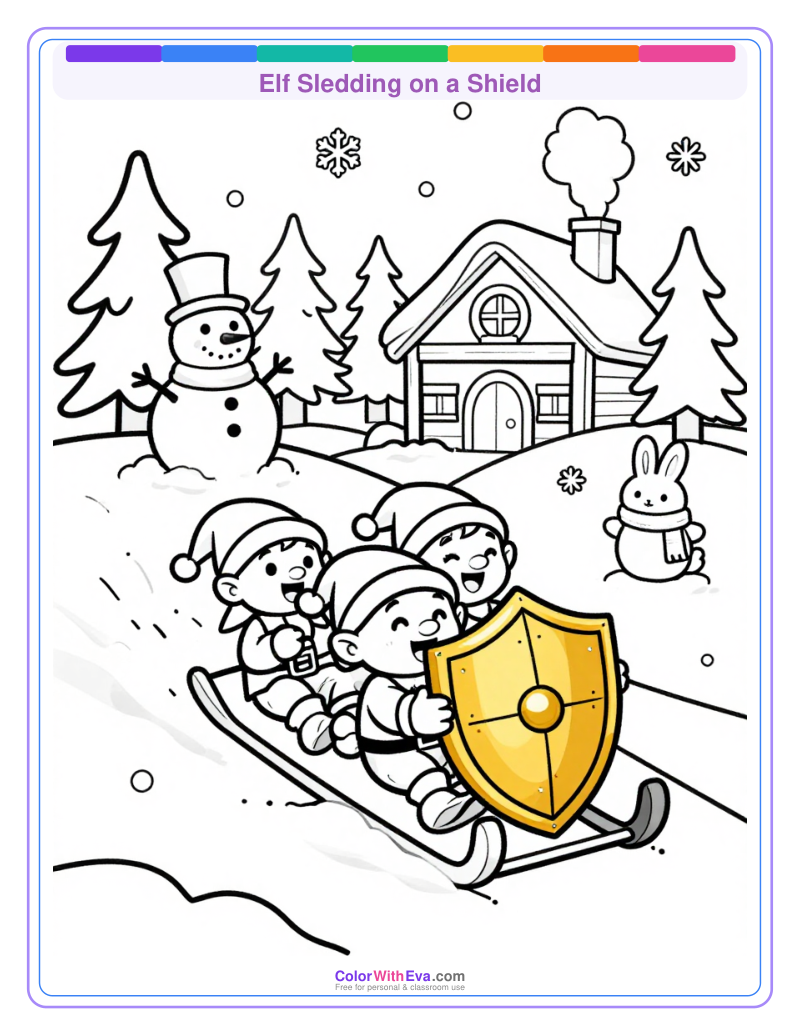 Elf Sledding on a Shield thumbnail