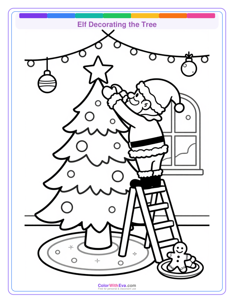 Elf Decorating the Tree preview