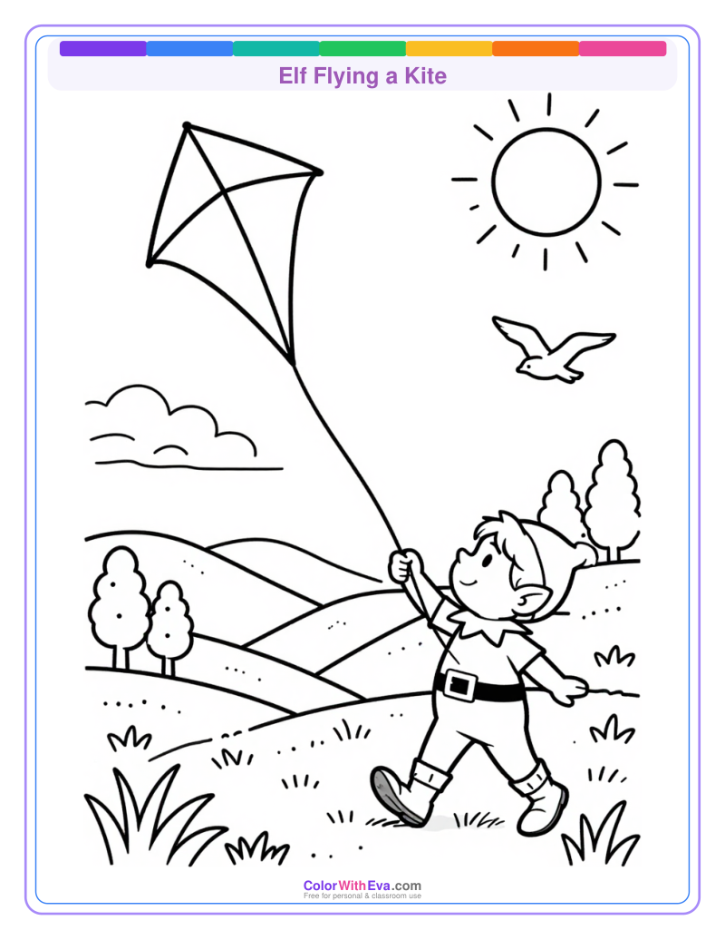 Elf Flying a Kite preview