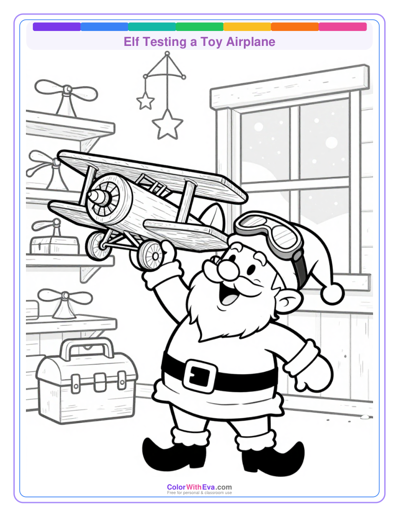 Elf Testing a Toy Airplane preview