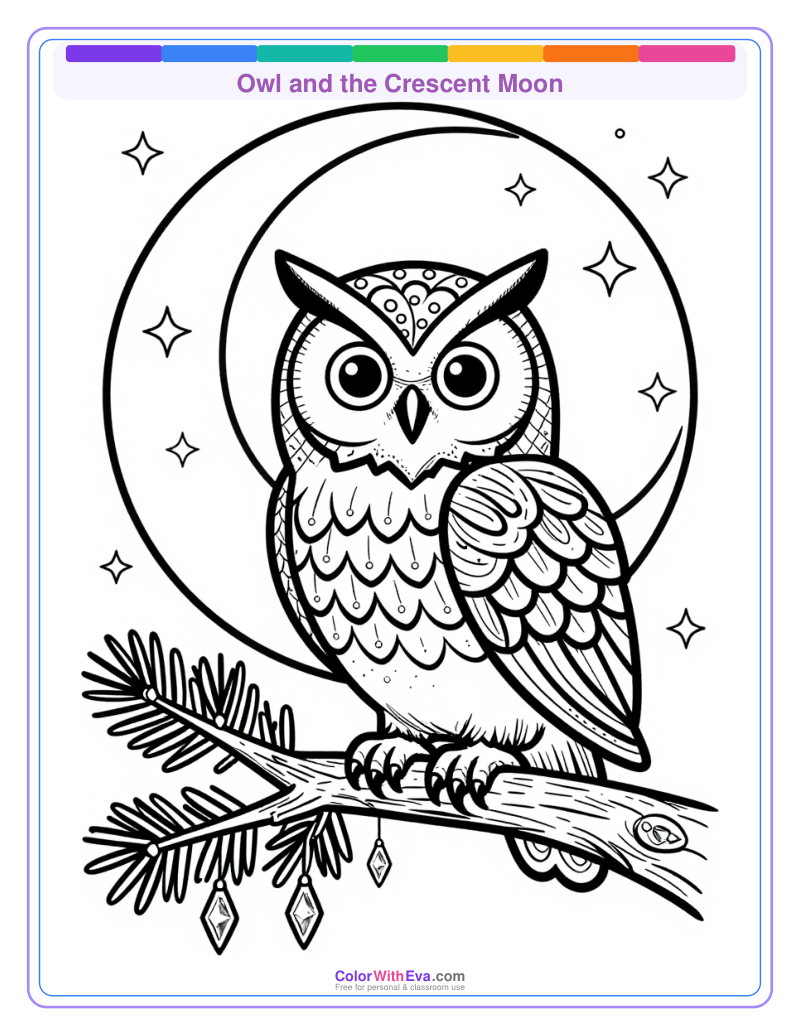 Owl and the Crescent Moon preview