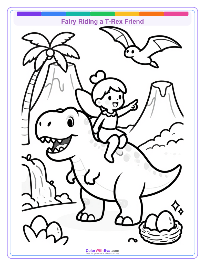 Fairy Riding a T-Rex Friend thumbnail