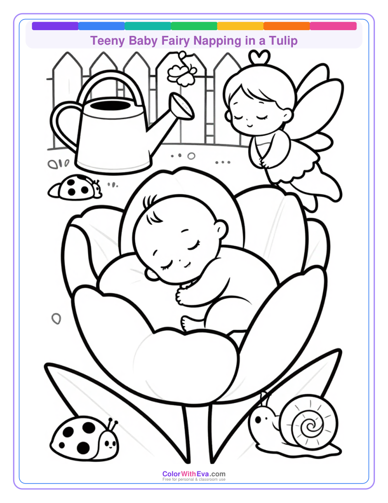 Teeny Baby Fairy Napping in a Tulip thumbnail