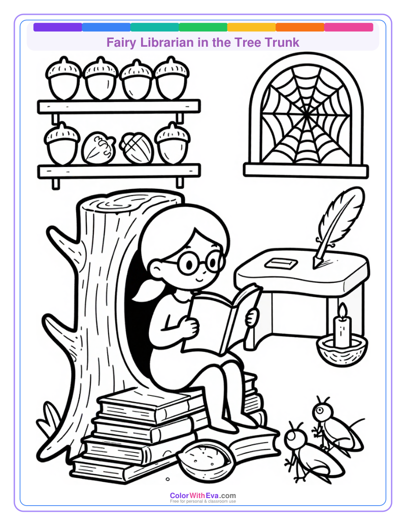 Fairy Librarian in the Tree Trunk thumbnail