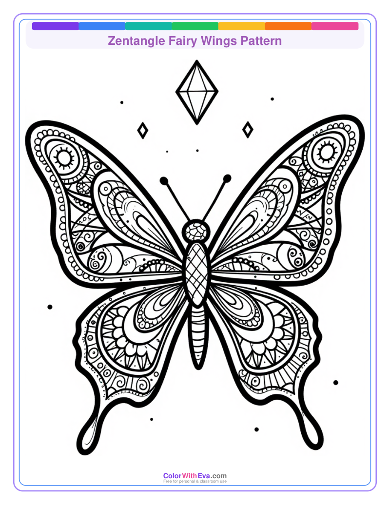 Zentangle Fairy Wings Pattern thumbnail