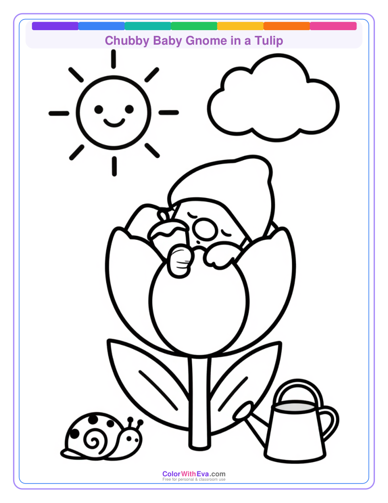 Chubby Baby Gnome in a Tulip thumbnail