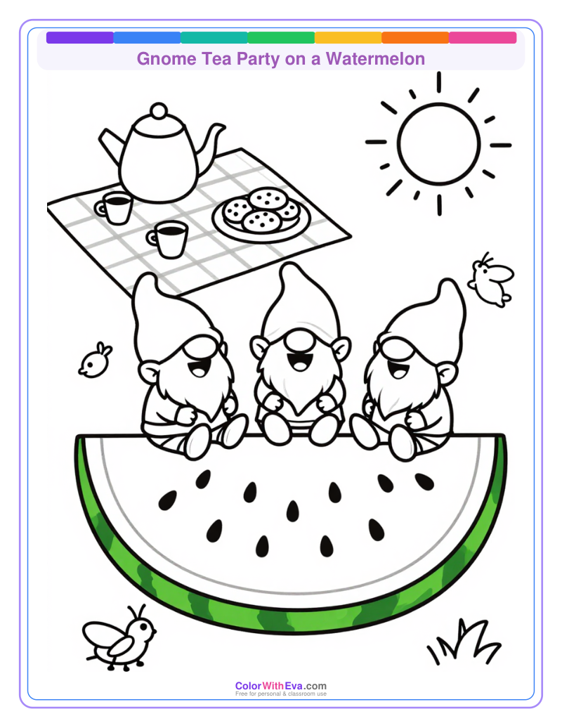 Gnome Tea Party on a Watermelon thumbnail