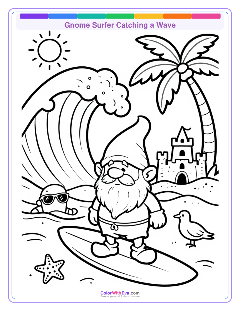 Gnome Surfer Catching a Wave preview