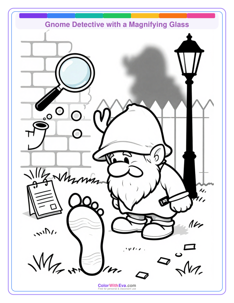 Gnome Detective with a Magnifying Glass thumbnail