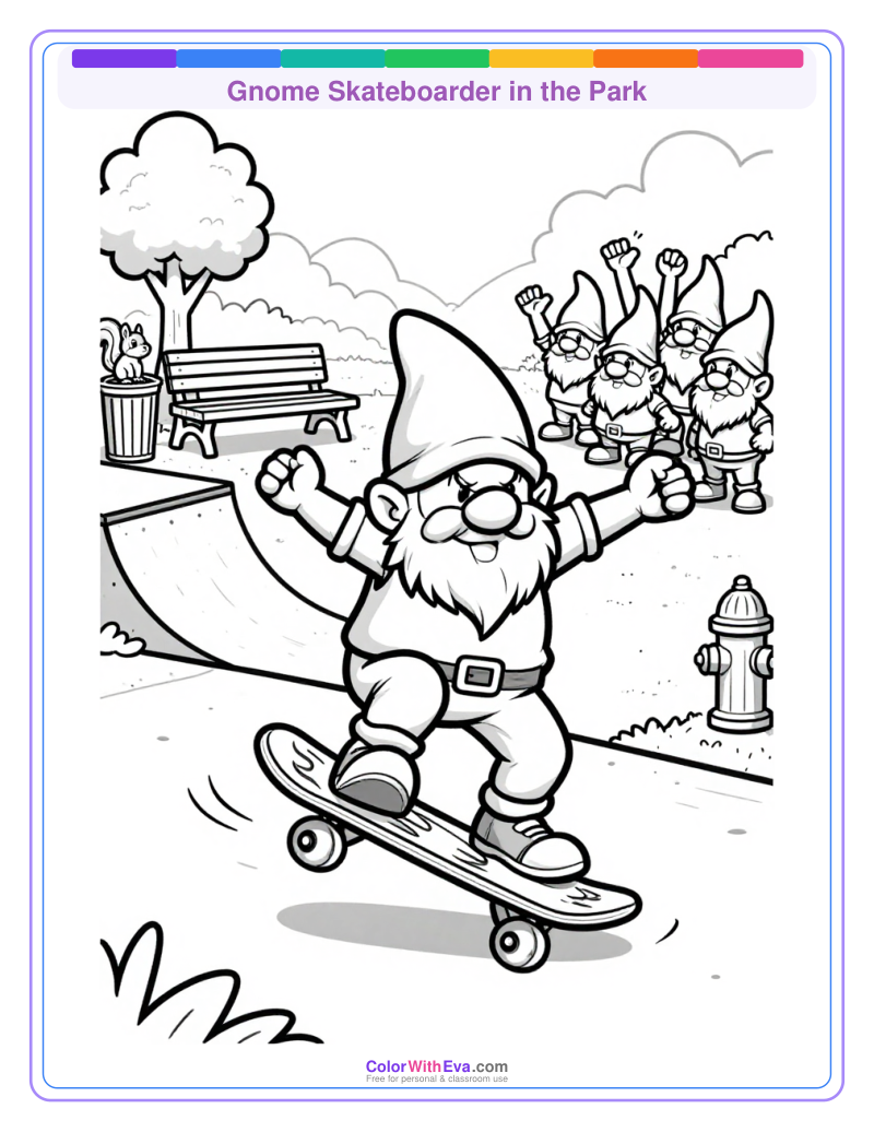Gnome Skateboarder in the Park thumbnail