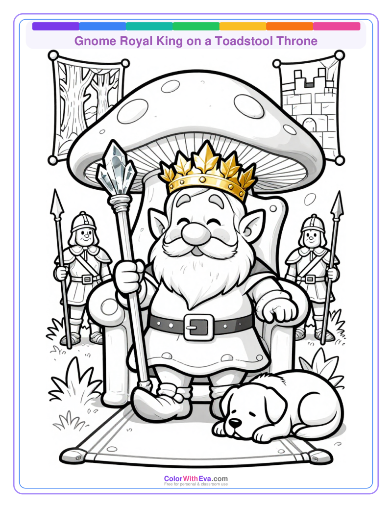 Gnome Royal King on a Toadstool Throne thumbnail