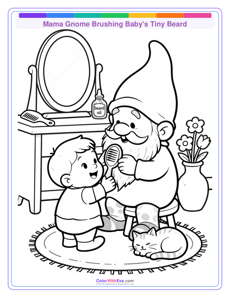Mama Gnome Brushing Baby's Tiny Beard thumbnail