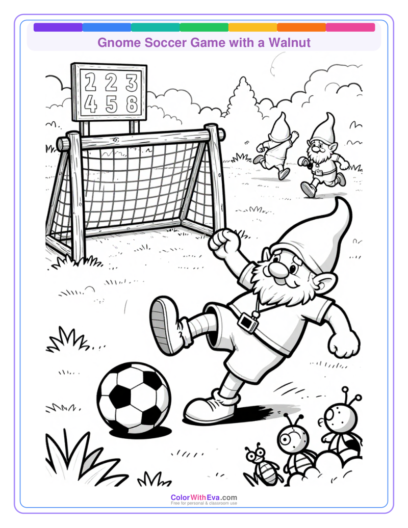 Gnome Soccer Game with a Walnut thumbnail