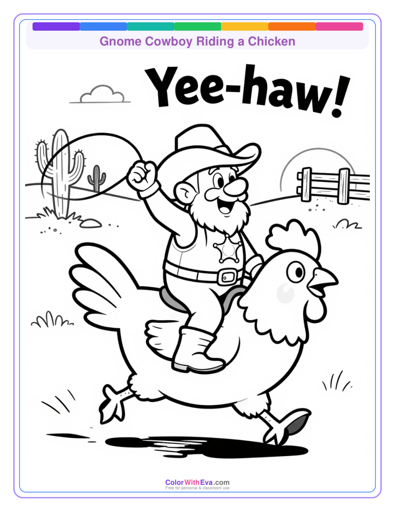 Gnome Cowboy Riding a Chicken thumbnail