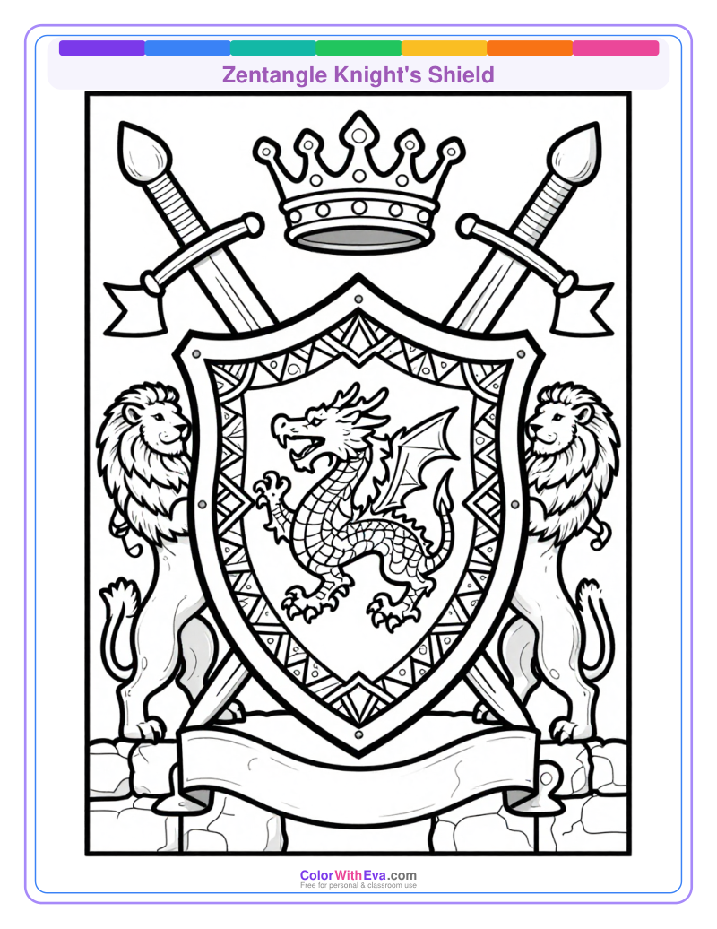 Zentangle Knight's Shield thumbnail
