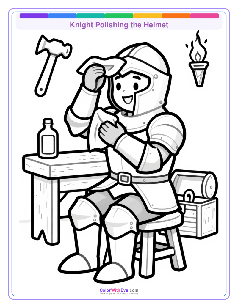 Knight Polishing the Helmet preview