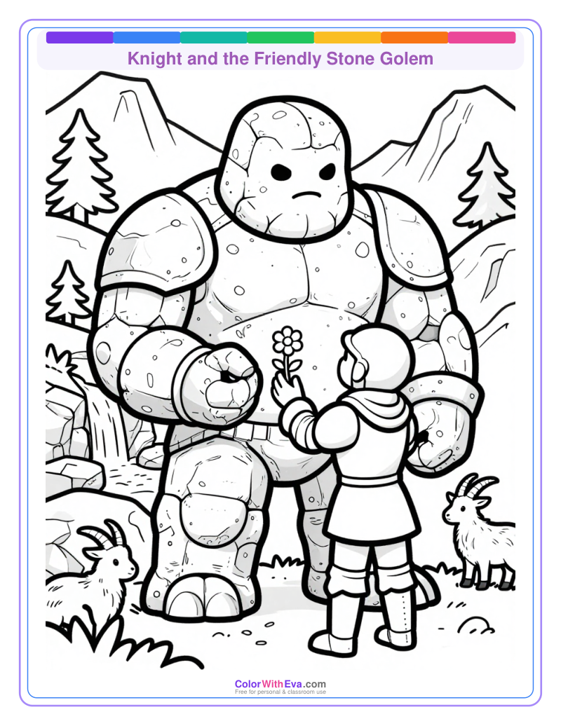 Knight and the Friendly Stone Golem preview