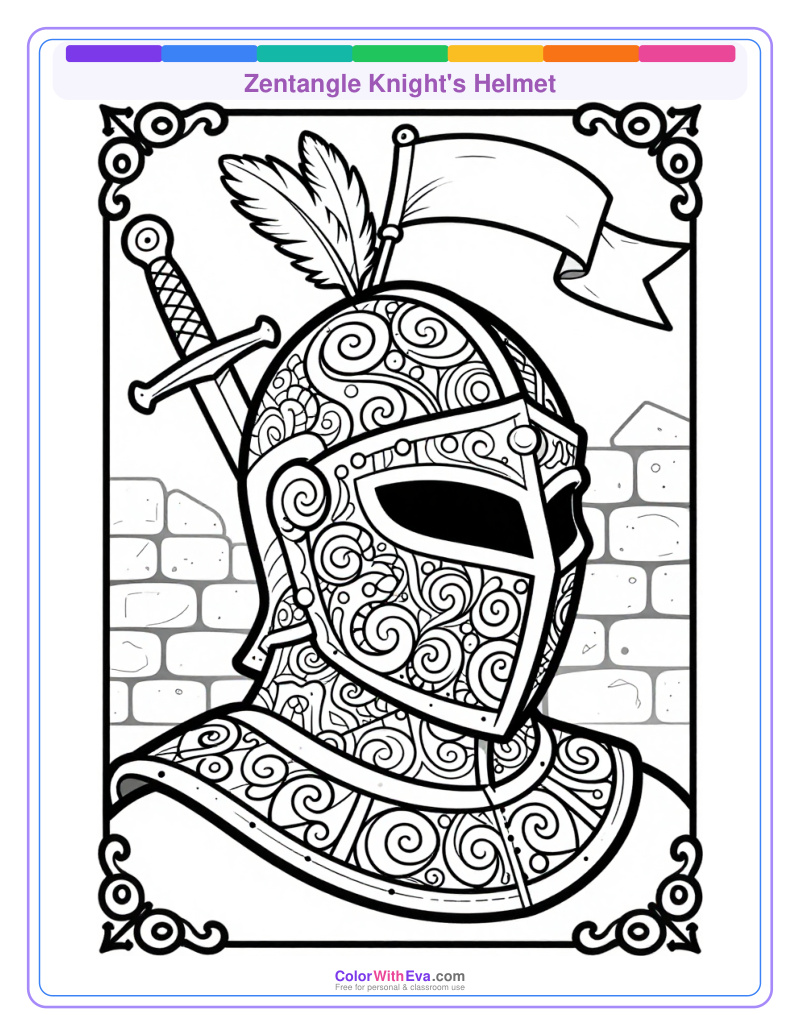 Zentangle Knight's Helmet thumbnail