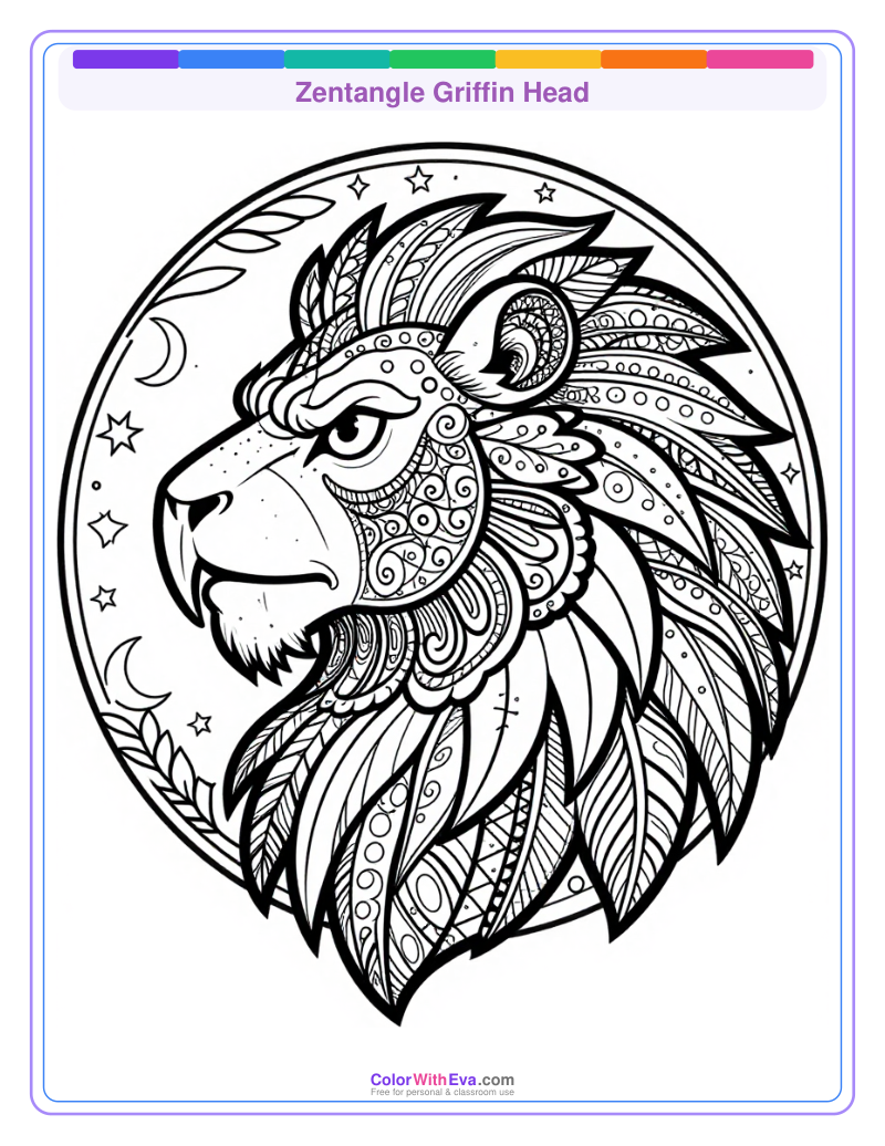Zentangle Griffin Head thumbnail