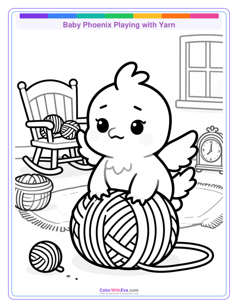 Baby Phoenix Playing with Yarn thumbnail