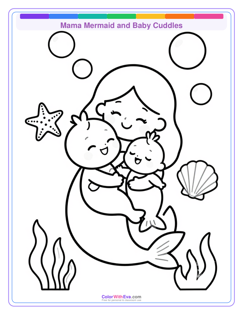 Mama Mermaid and Baby Cuddles thumbnail