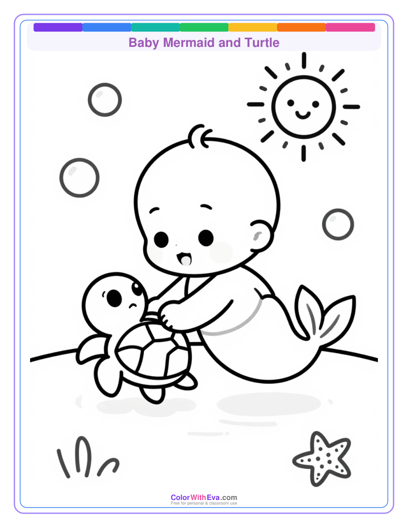 Baby Mermaid and Turtle preview