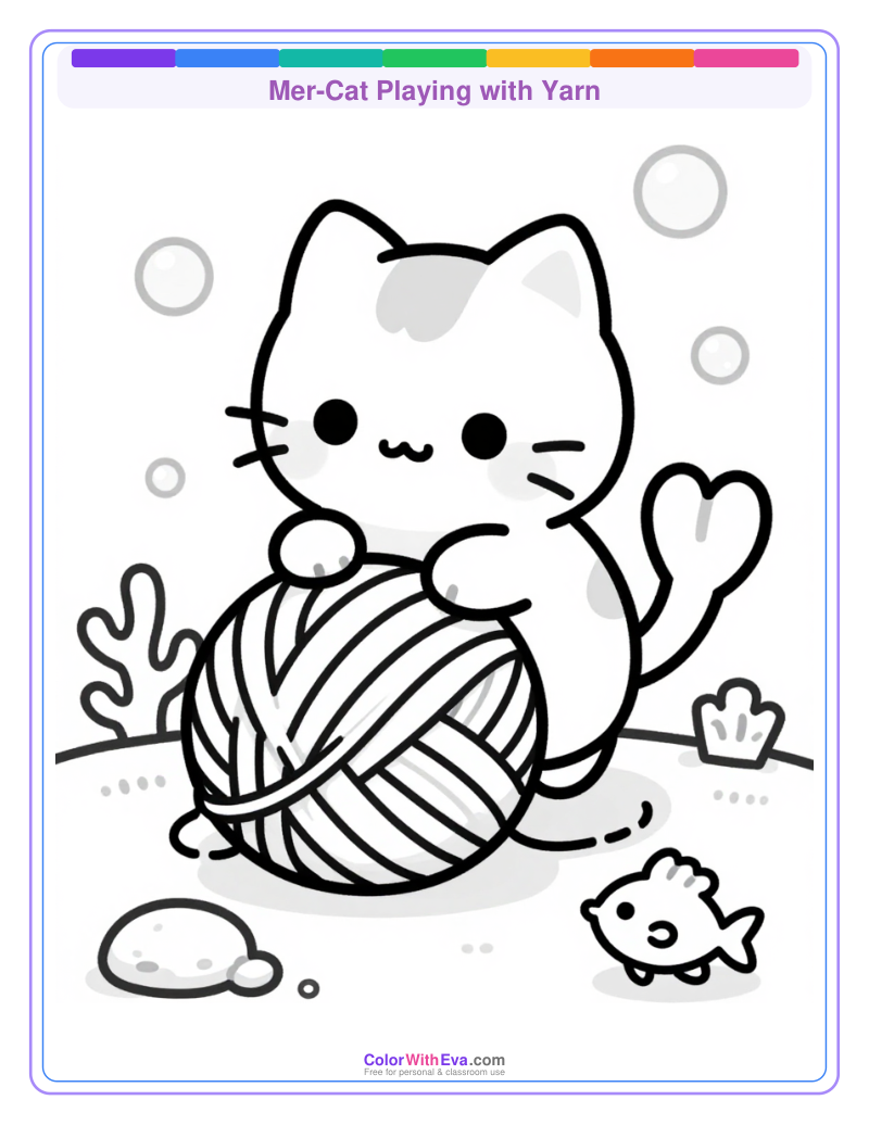 Mer-Cat Playing with Yarn thumbnail