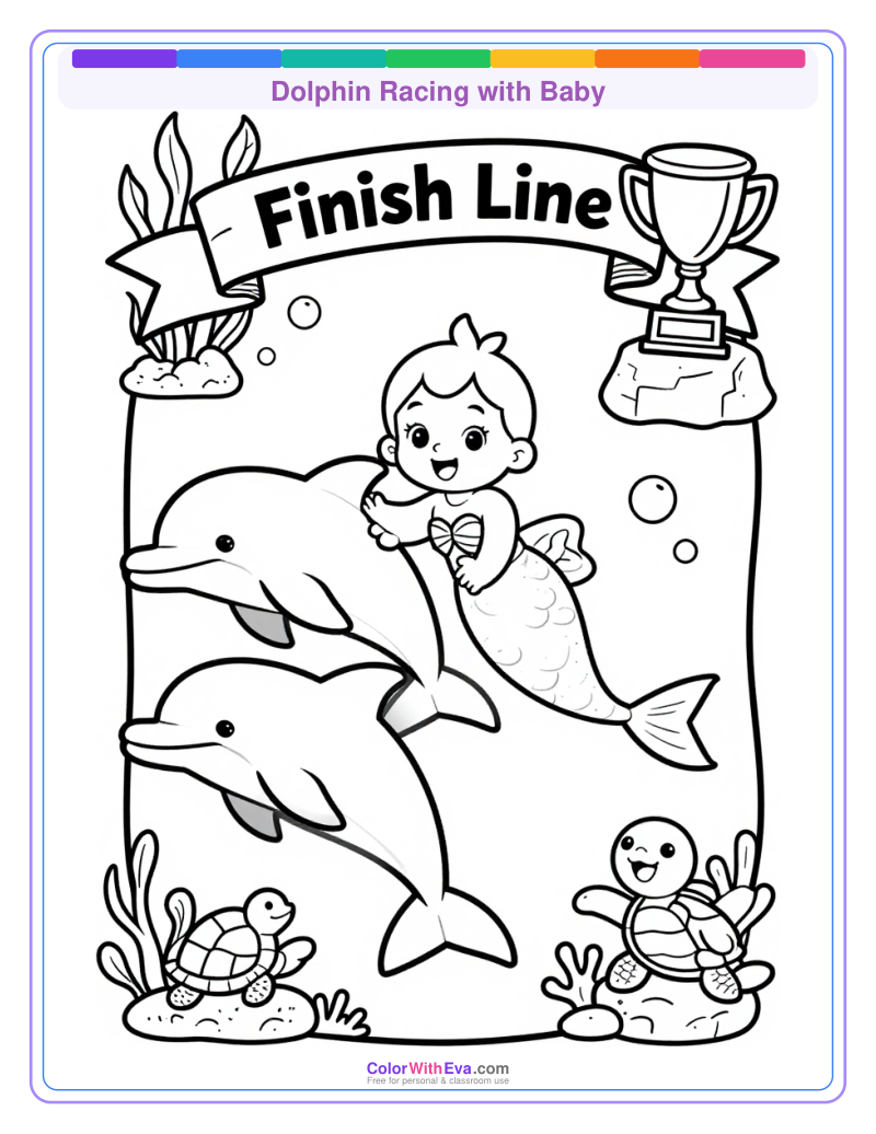 Dolphin Racing with Baby thumbnail