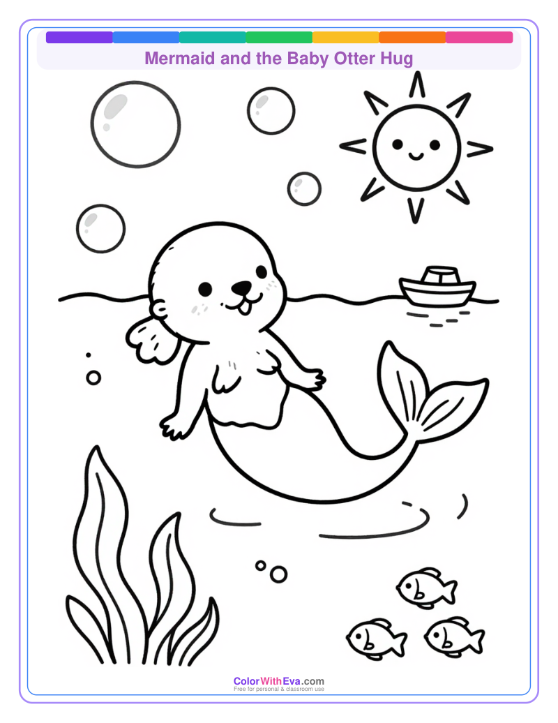 Mermaid and the Baby Otter Hug thumbnail