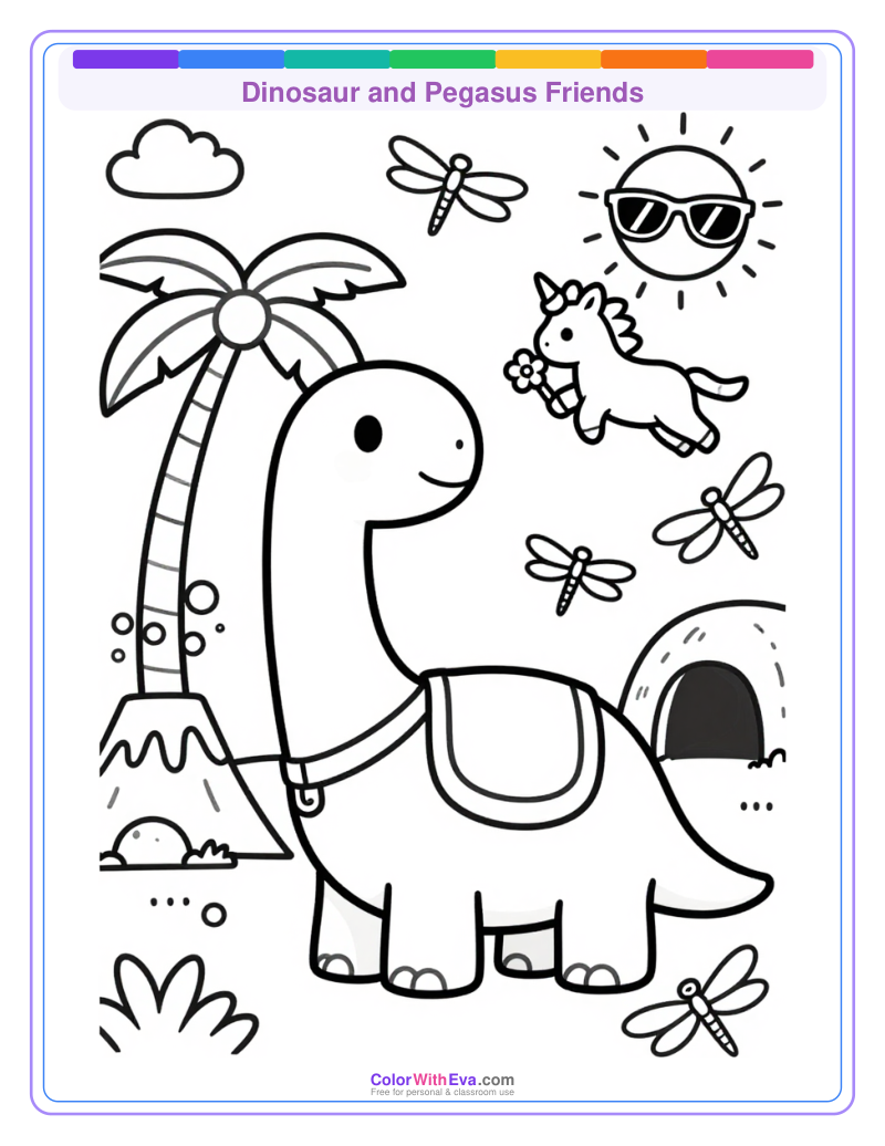 Dinosaur and Pegasus Friends thumbnail