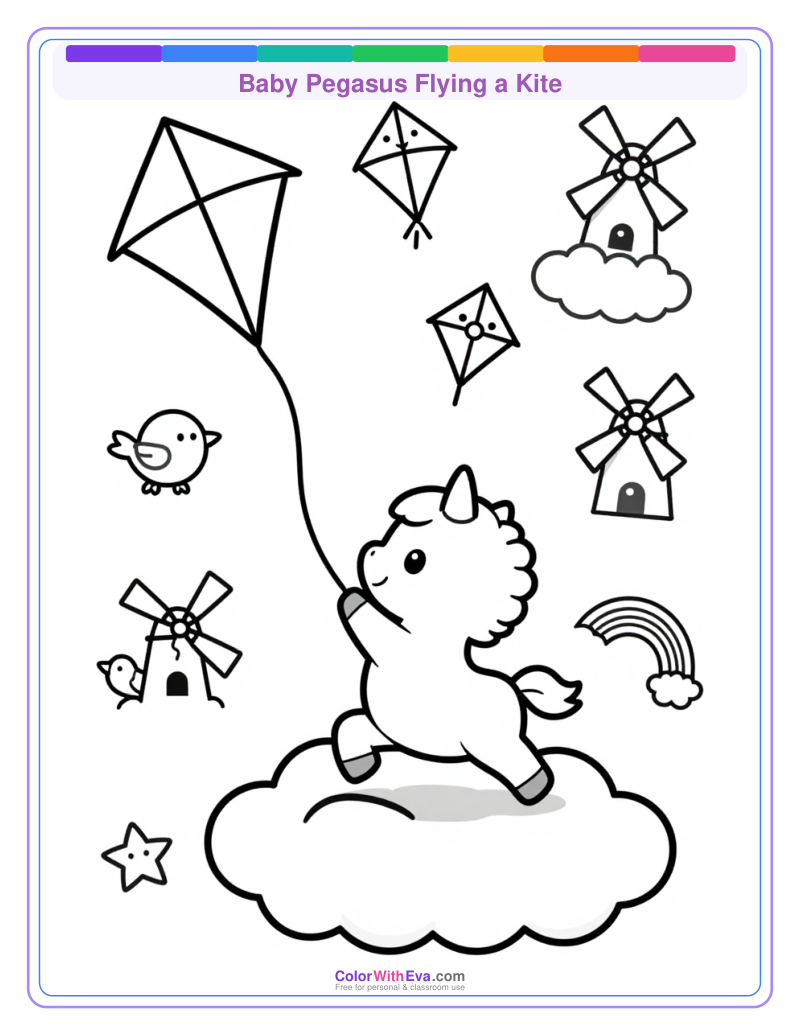 Baby Pegasus Flying a Kite thumbnail