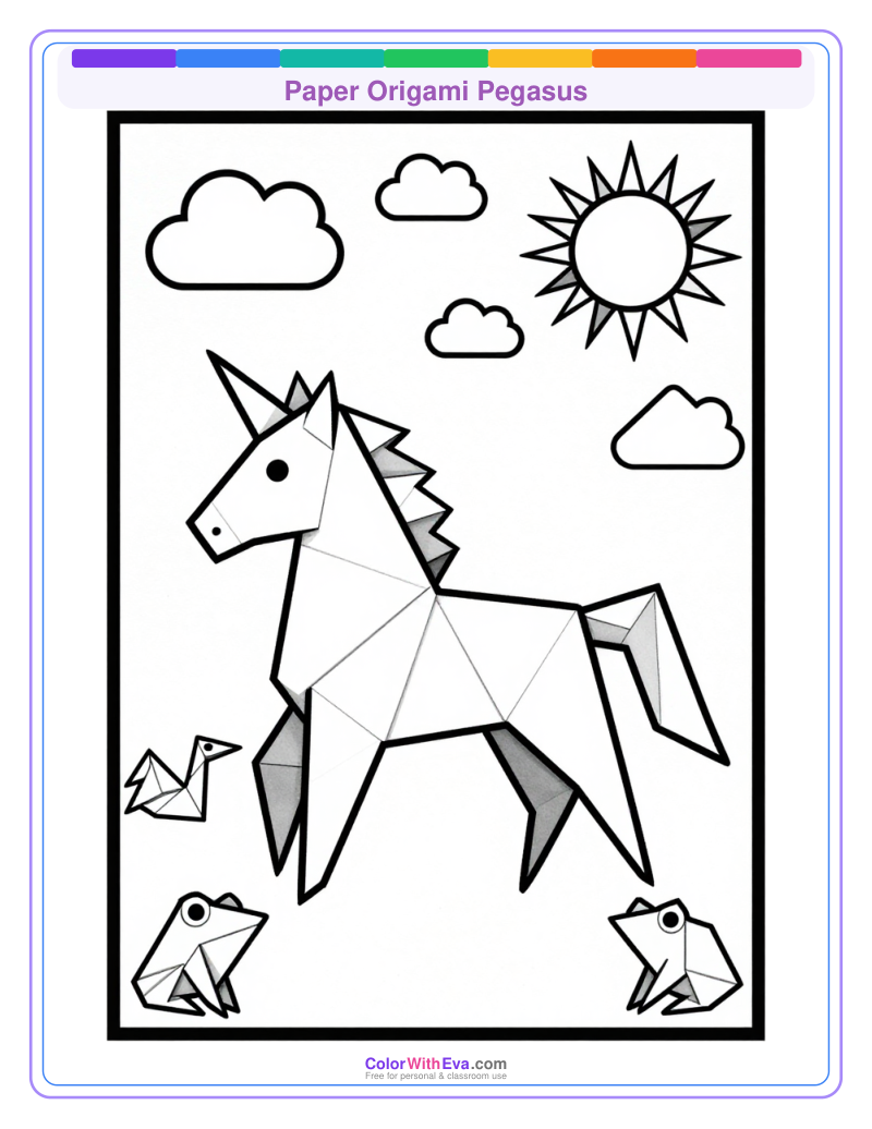 Paper Origami Pegasus preview