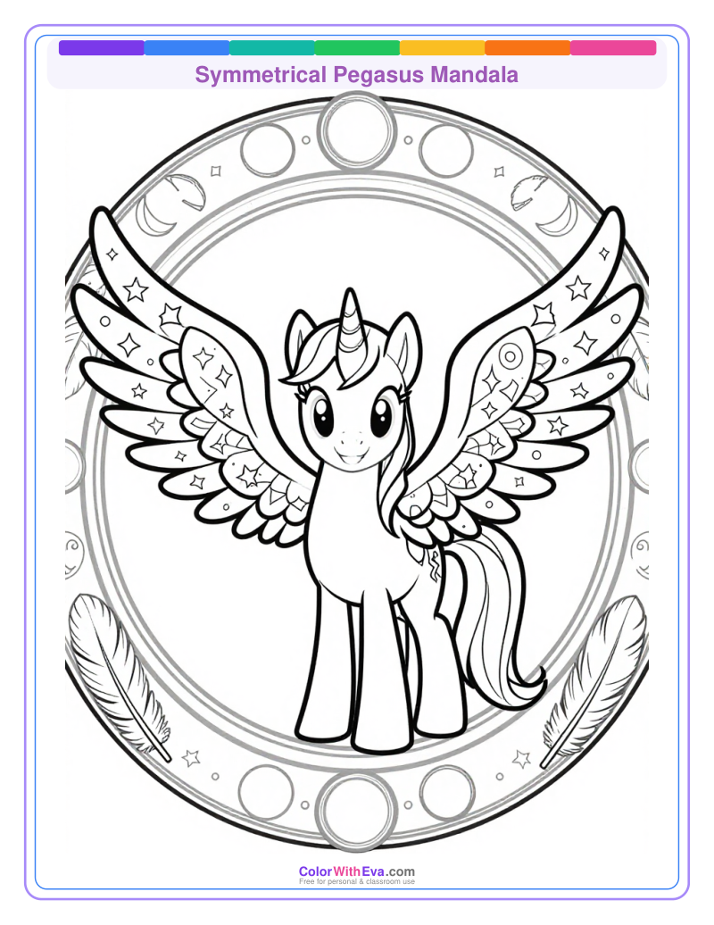 Symmetrical Pegasus Mandala preview