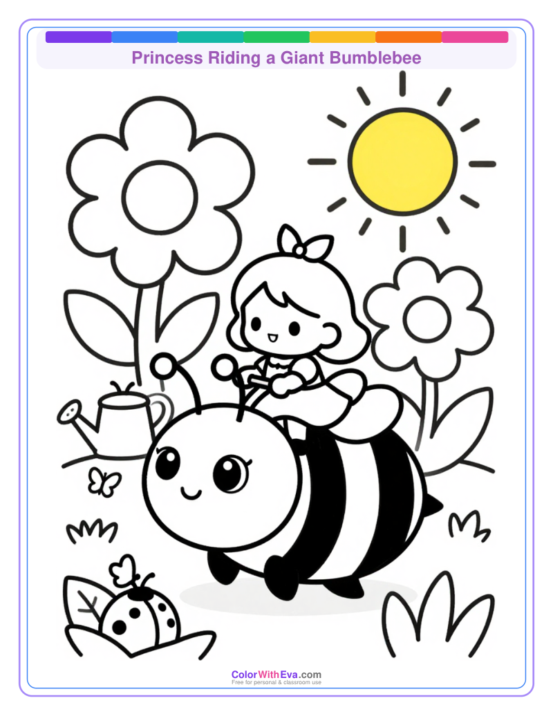 Princess Riding a Giant Bumblebee thumbnail