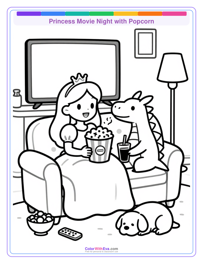 Princess Movie Night with Popcorn thumbnail