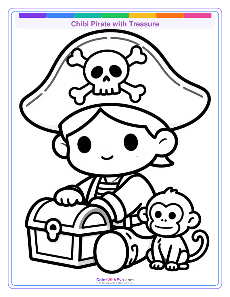 Chibi Pirate with Treasure preview