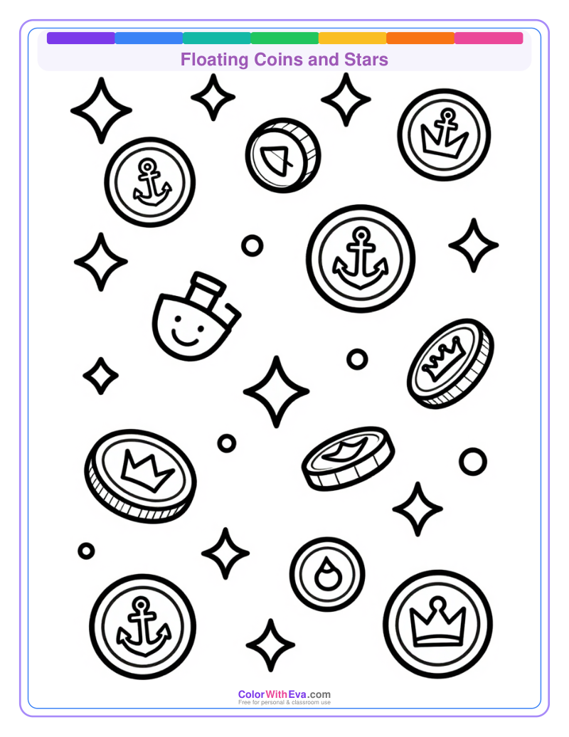 Floating Coins and Stars preview