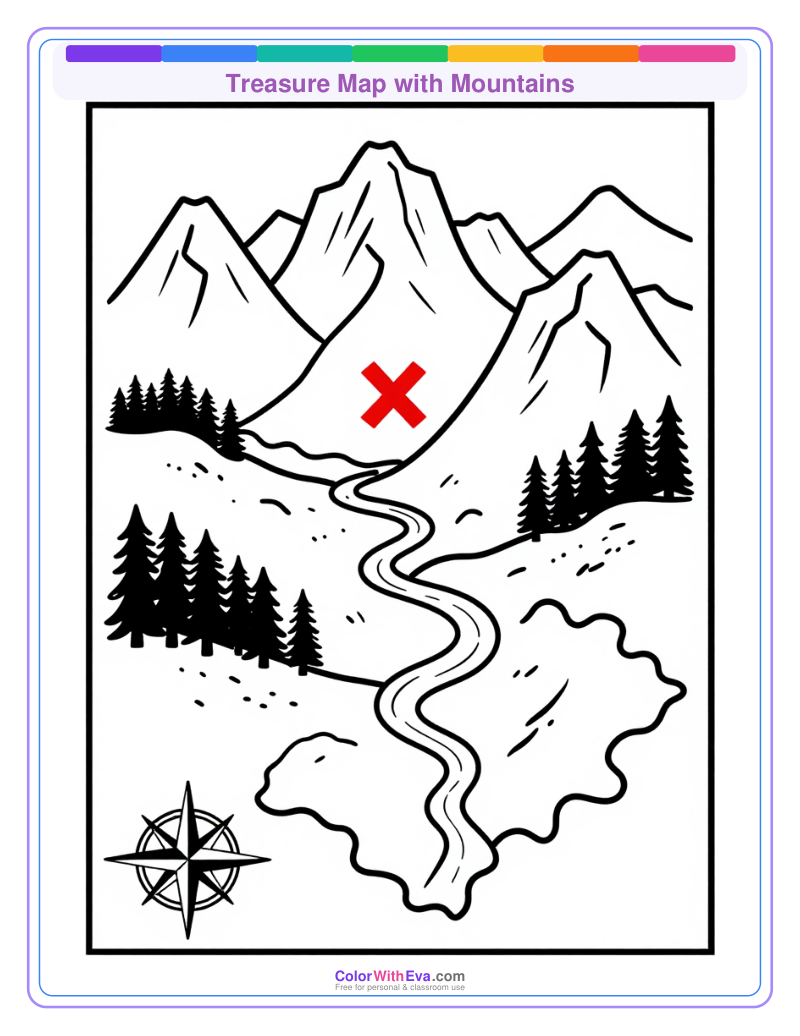 Treasure Map with Mountains preview