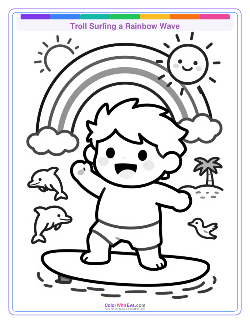 Troll Surfing a Rainbow Wave preview