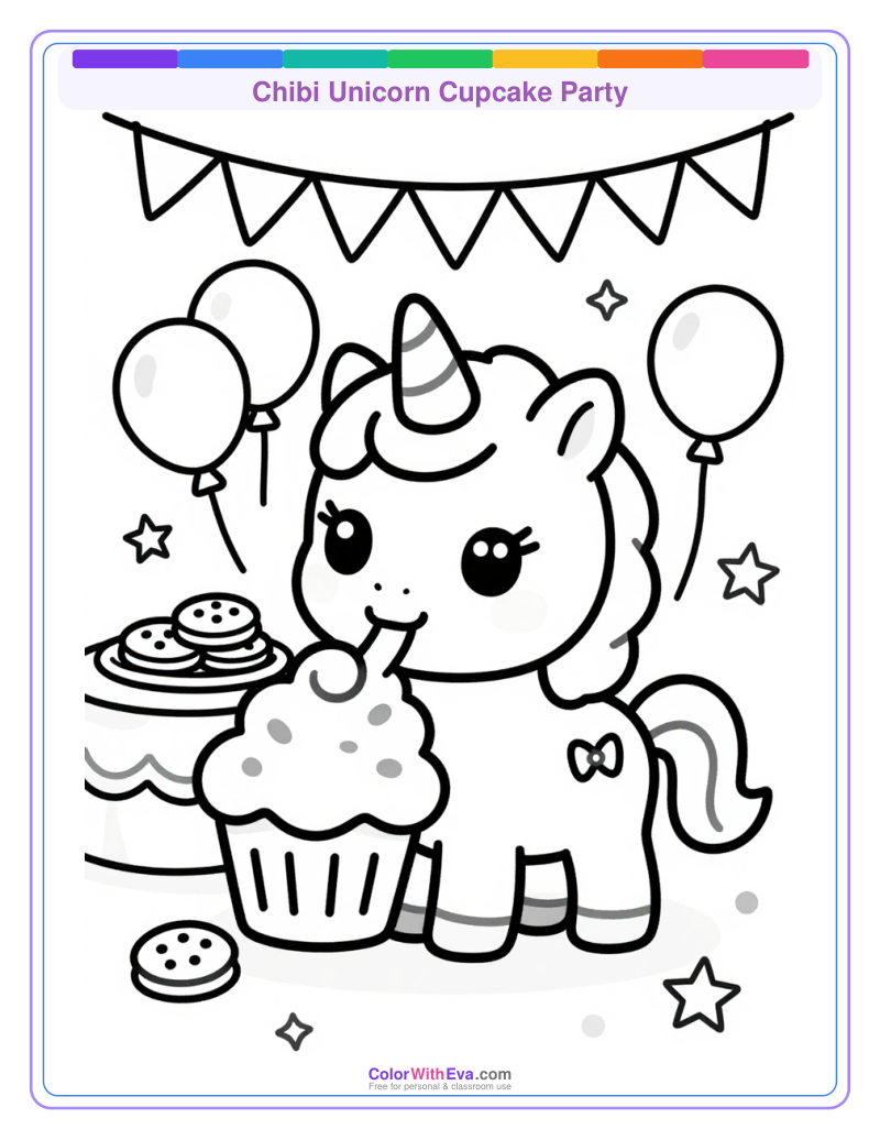 Chibi Unicorn Cupcake Party preview