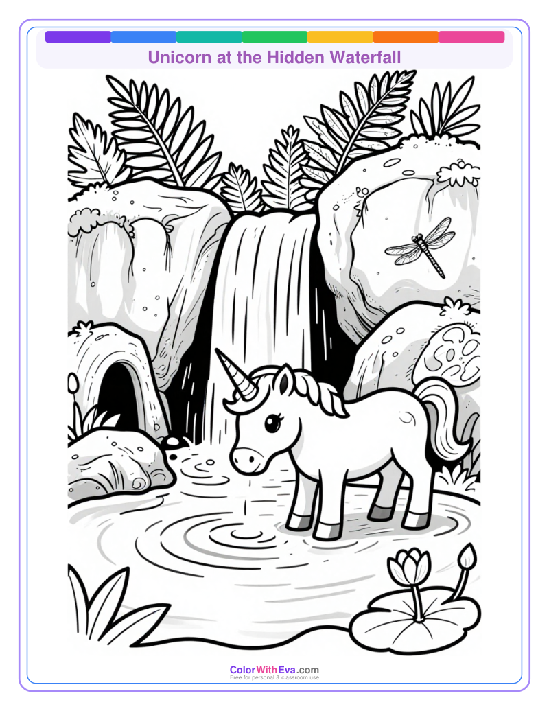 Unicorn at the Hidden Waterfall preview